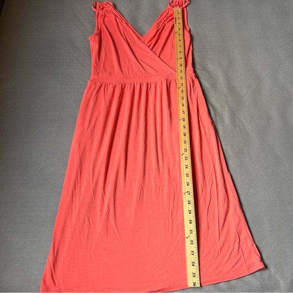 Banana Republic Goddess Dress Light Coral Cross Front Sleeveless Faux Wrap Sz‎ S - Picture 9 of 10